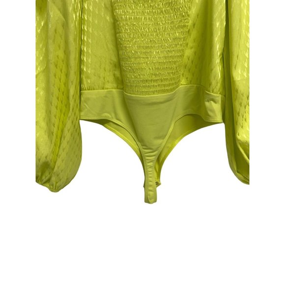 Express Women's Satin Jacquard Tie Front Bodysuit long sleeve size L - Picture 7 of 12